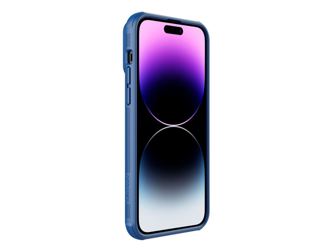 Capa Nillkin CamShield S para iPhone 14 Pro Max, com proteção reforçada para a câmera, azul.