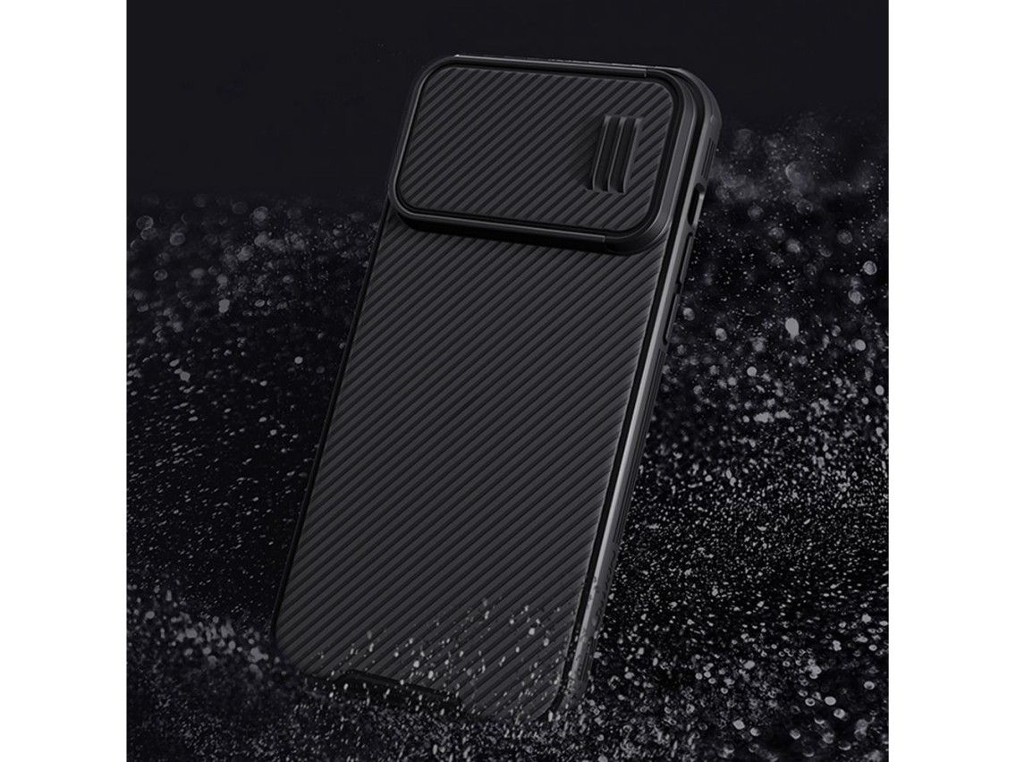 Capa Nillkin CamShield S para iPhone 14 Pro Max, com proteção reforçada para a câmera, azul.
