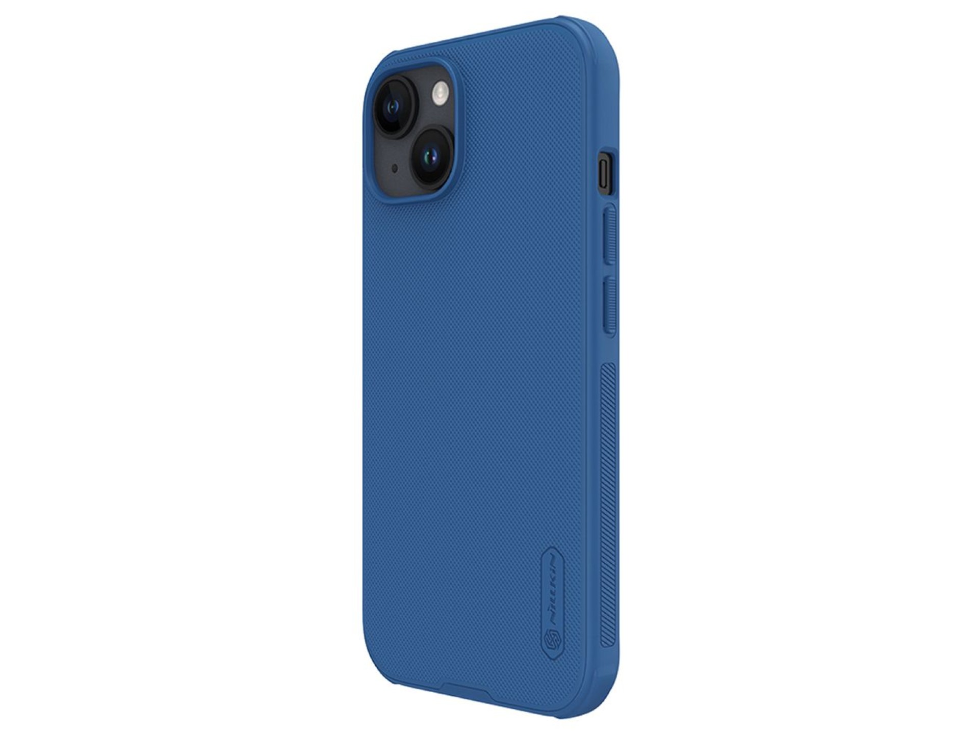 Capa reforçada Nillkin Super Frosted Shield Pro para iPhone 15 Plus - azul