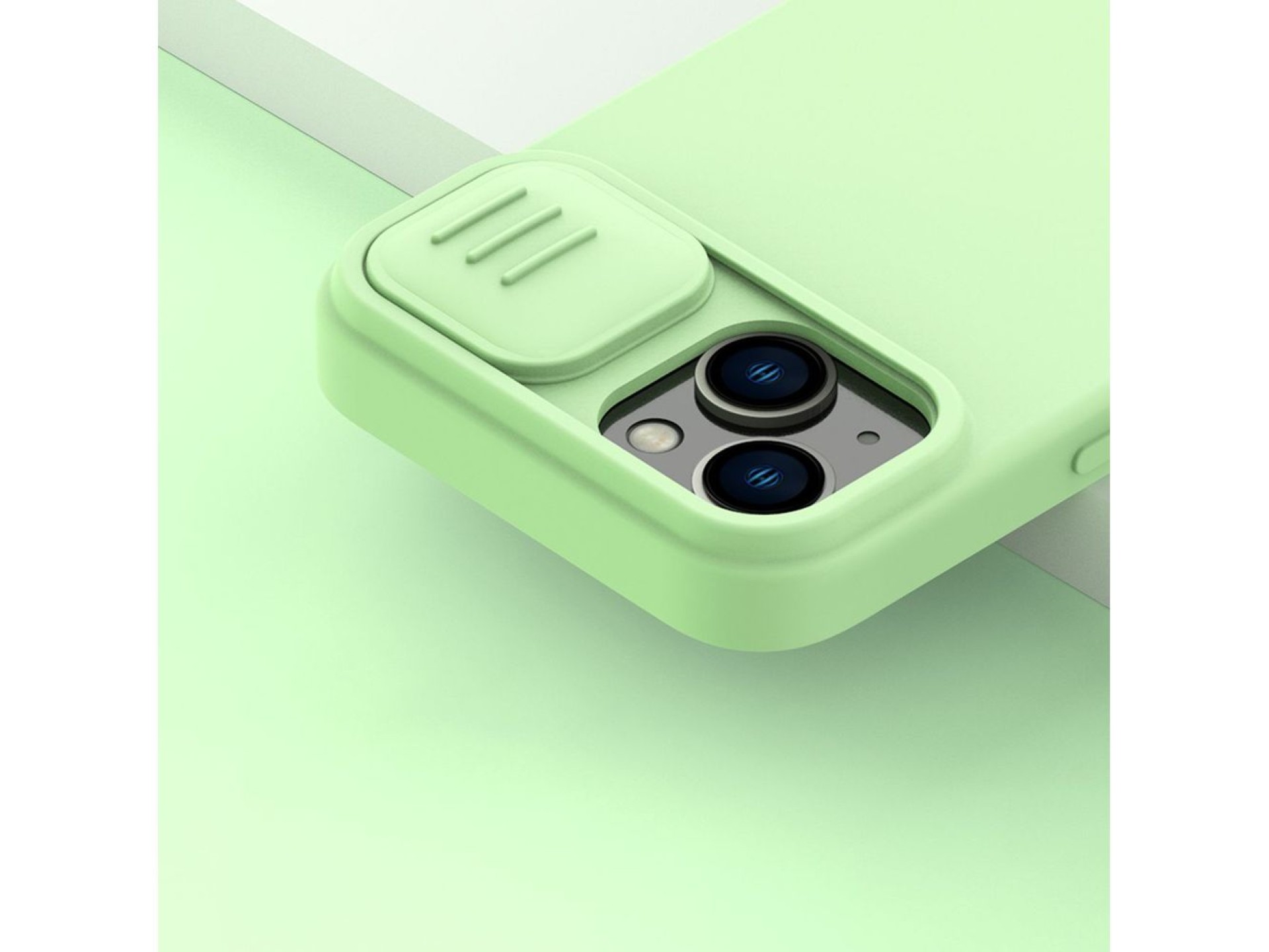 Nillkin CamShield Silky Silicone Case iPhone 14 Plus Case with Camera Protector Blue