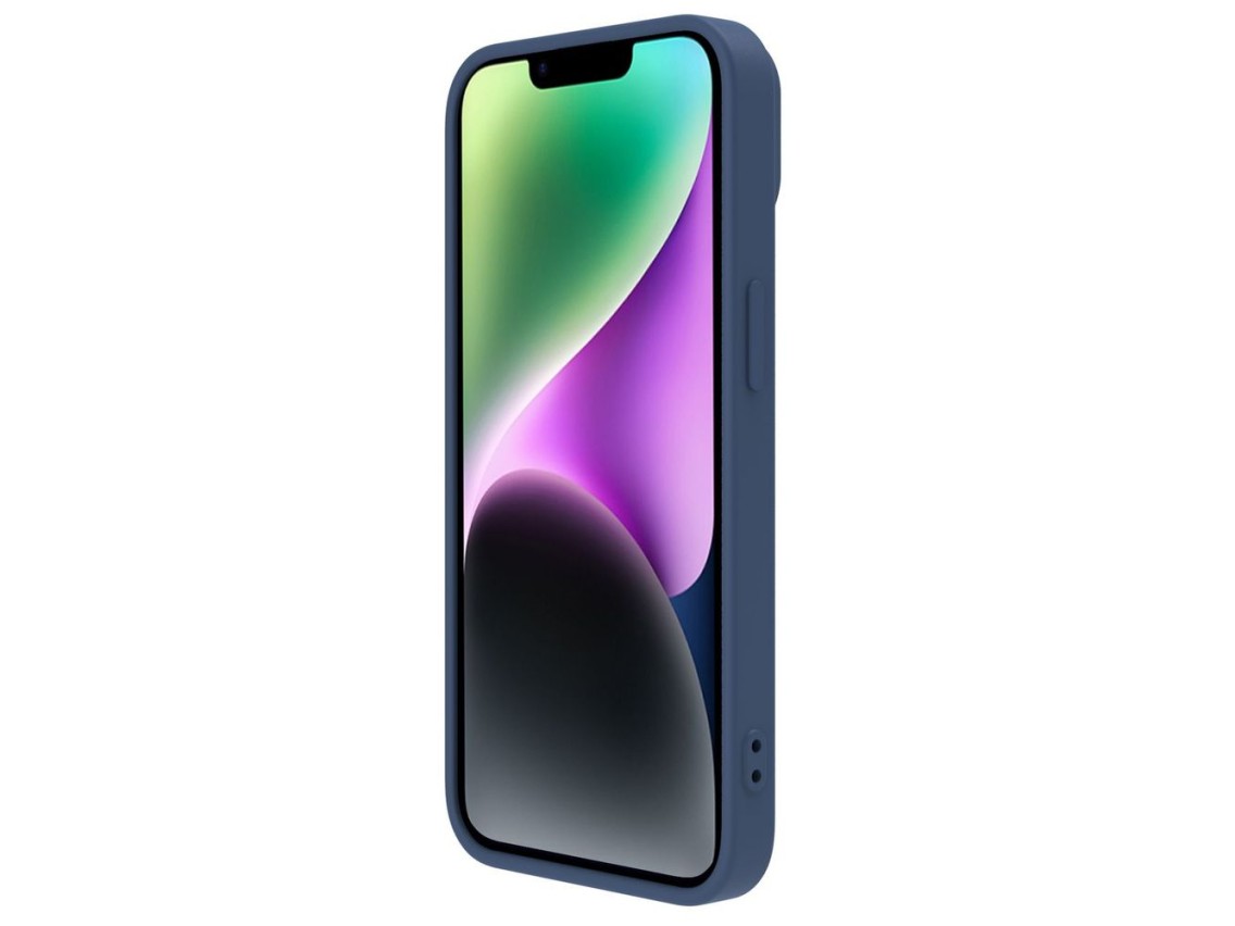 Nillkin CamShield Silky Silicone Case iPhone 14 Plus Case with Camera Protector Blue