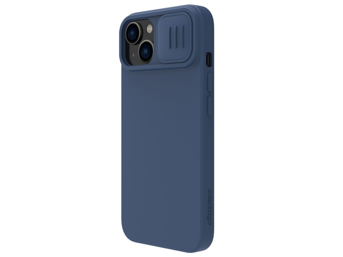 Nillkin CamShield Silky Silicone Case iPhone 14 Plus Case with Camera Protector Blue