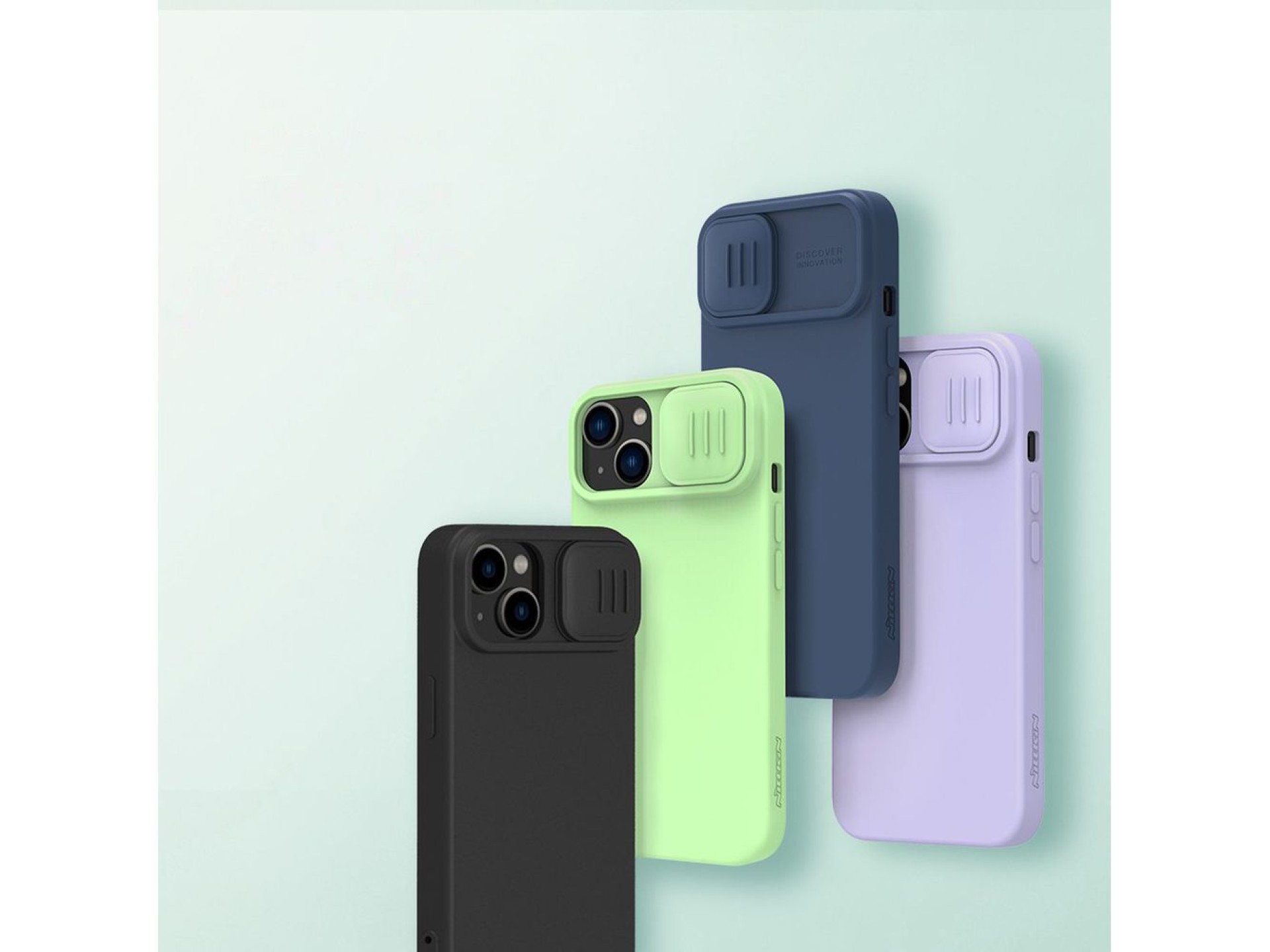 Nillkin CamShield Silky Silicone Case iPhone 14 Plus Case with Camera Protector Blue
