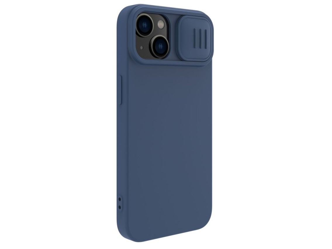 Nillkin CamShield Silky Silicone Case iPhone 14 Plus Case with Camera Protector Blue