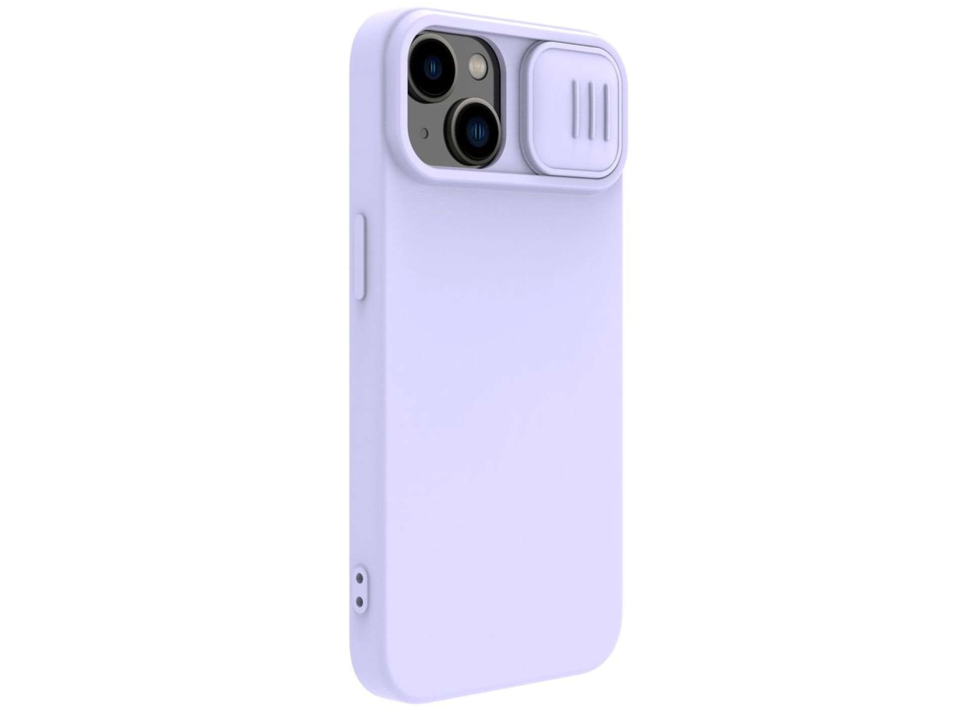 Capa de silicone Nillkin CamShield Silky para iPhone 14 Plus com protetor de câmera roxo