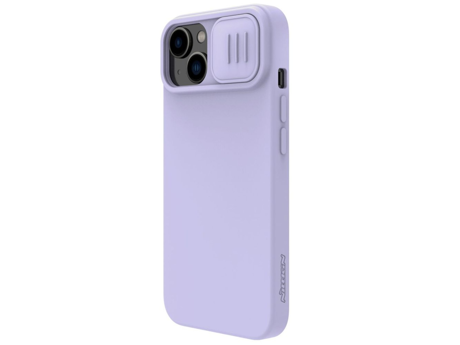 Capa de silicone Nillkin CamShield Silky para iPhone 14 Plus com protetor de câmera roxo