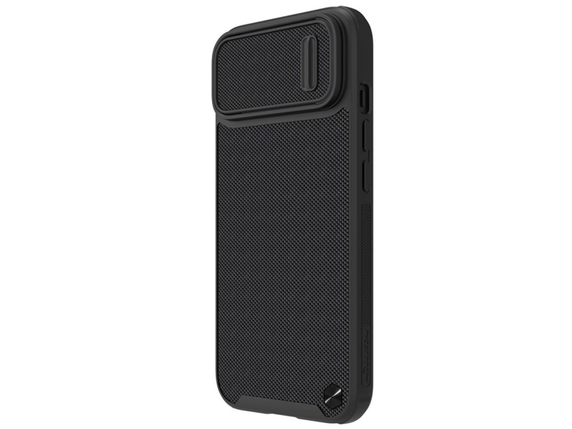 Capa Nillkin Textured S para iPhone 14, capa reforçada com proteção para a câmera, preta
