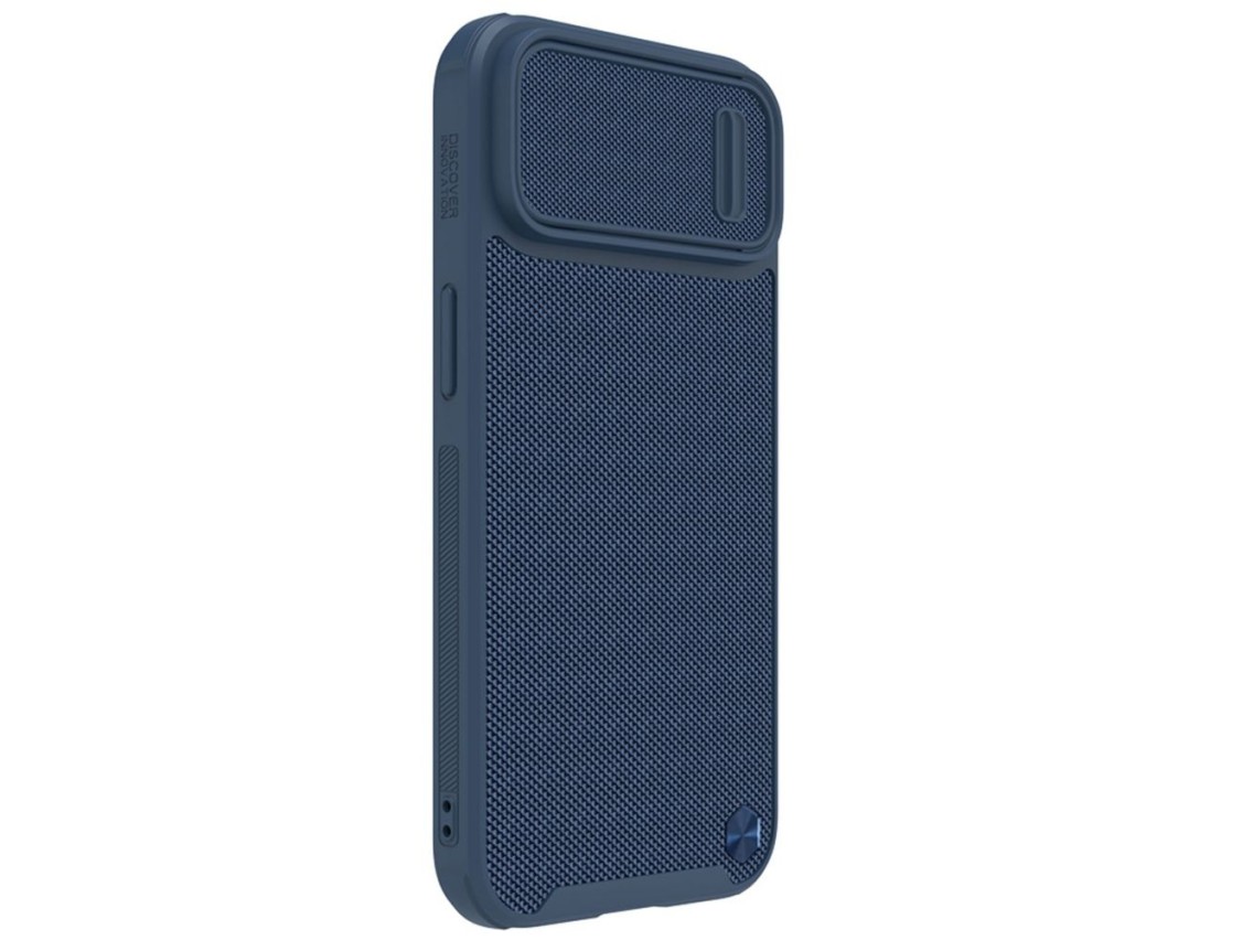 Nillkin Textured S Case for iPhone 14 Plus, armored cover with camera cover, blue