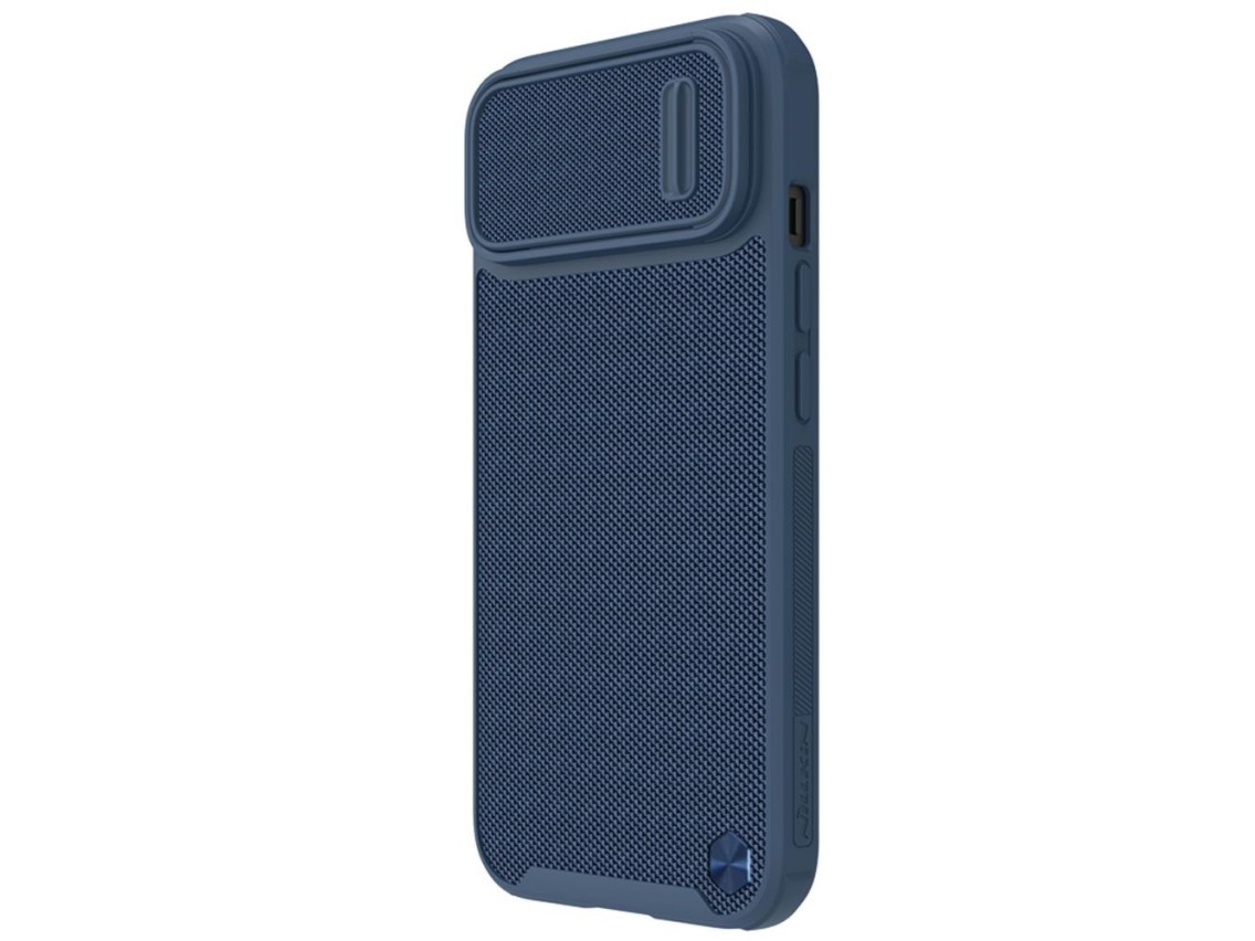 Nillkin Textured S Case for iPhone 14 Plus, armored cover with camera cover, blue