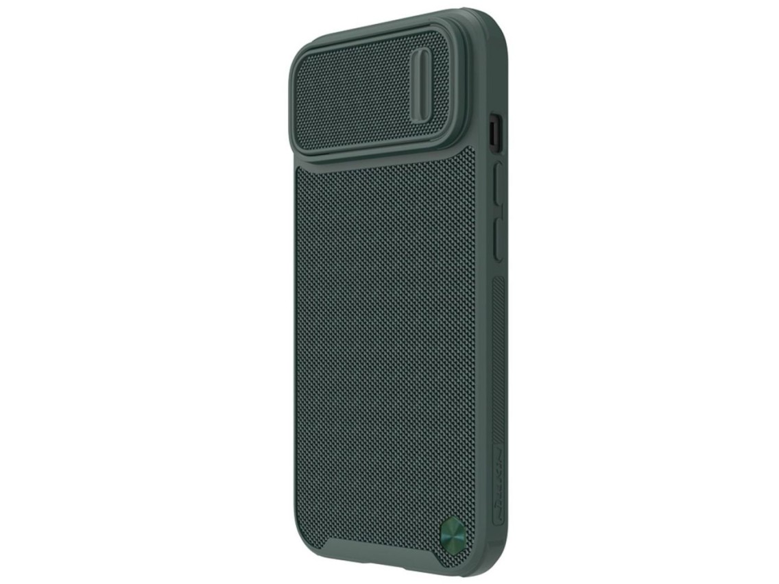 Capa Nillkin Textured S para iPhone 14 Plus, capa protetora reforçada com protetor de câmera, verde.