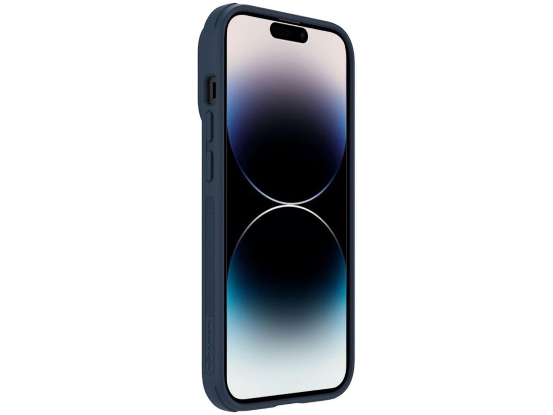 Capa Nillkin Textured S para iPhone 14 Pro Max, capa protetora reforçada com protetor de câmera, azu