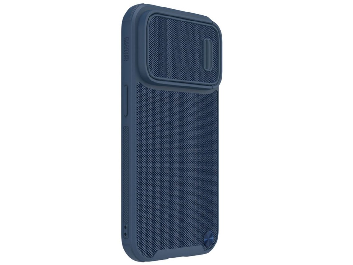 Capa Nillkin Textured S para iPhone 14 Pro Max, capa protetora reforçada com protetor de câmera, azu