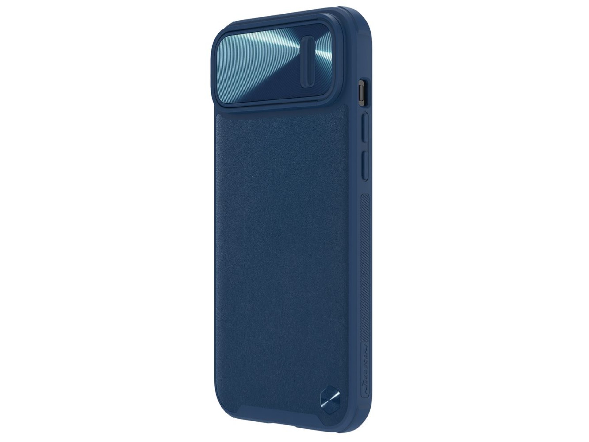 Nillkin CamShield Leather S Case iPhone 14 Plus case with camera cover blue