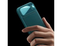 Capa de couro Nillkin CamShield S para iPhone 14 Plus com protetor de câmera azul Capa de couro Nillkin CamShield S para iPhone 14 Plus com protetor de câmera azul