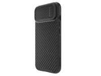 Funda Nillkin Synthetic Fiber S para iPhone 14 con tapa para la cámara, color negro. Funda Nillkin Synthetic Fiber S para iPhone 14 con tapa para la cámara, color negro.
