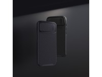 Nillkin Synthetic Fiber S Case iPhone 14 Pro case with camera cover, black Nillkin Synthetic Fiber S Case iPhone 14 Pro case with camera cover, black