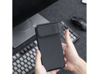 Funda Nillkin Synthetic Fiber S para iPhone 14 con tapa para la cámara, color negro. Funda Nillkin Synthetic Fiber S para iPhone 14 con tapa para la cámara, color negro.