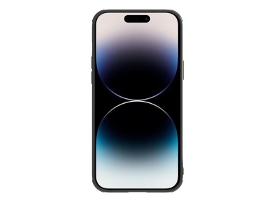 Capa Nillkin de fibra sintética S para iPhone 14 Pro com protetor de câmera, preta. Capa Nillkin de fibra sintética S para iPhone 14 Pro com protetor de câmera, preta.