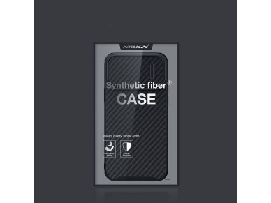 Nillkin Synthetic Fiber S Case iPhone 14 Pro Max case with camera cover, black Nillkin Synthetic Fiber S Case iPhone 14 Pro Max case with camera cover, black
