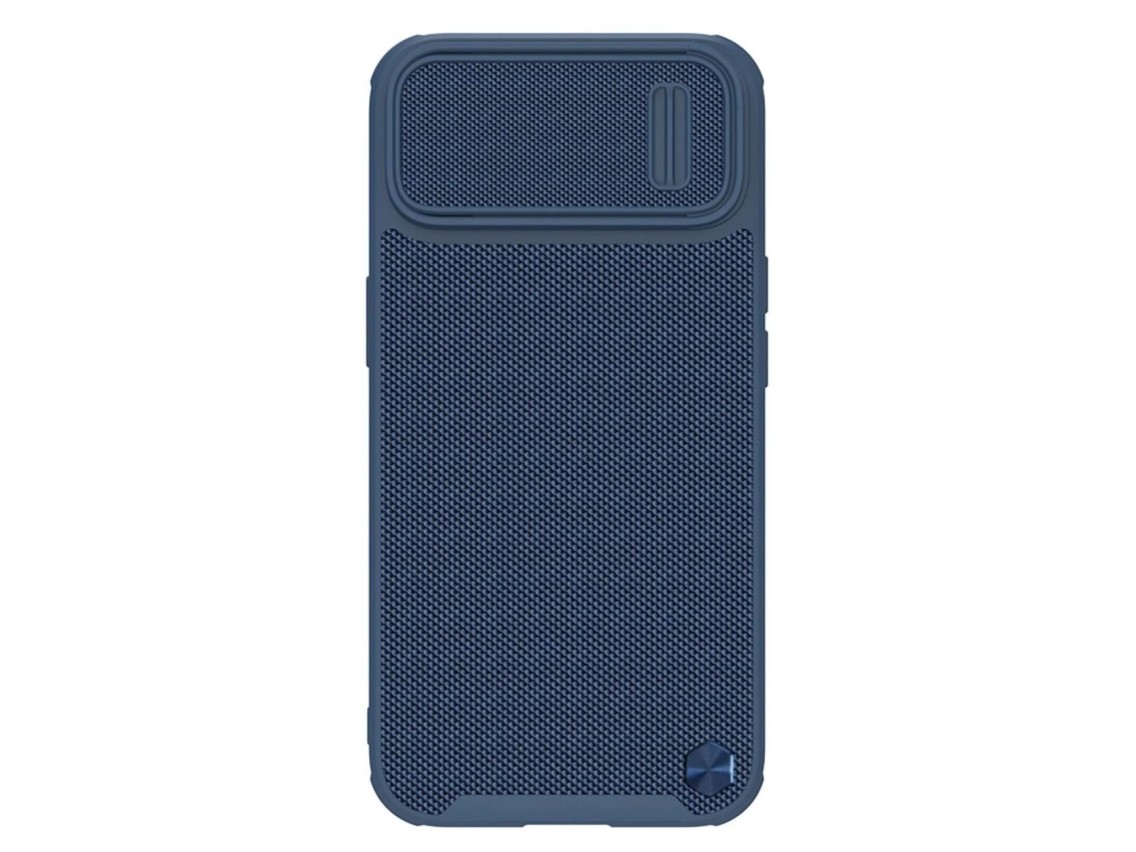 Capa Nillkin Textured S para iPhone 14, capa reforçada com proteção para a câmera, azul
