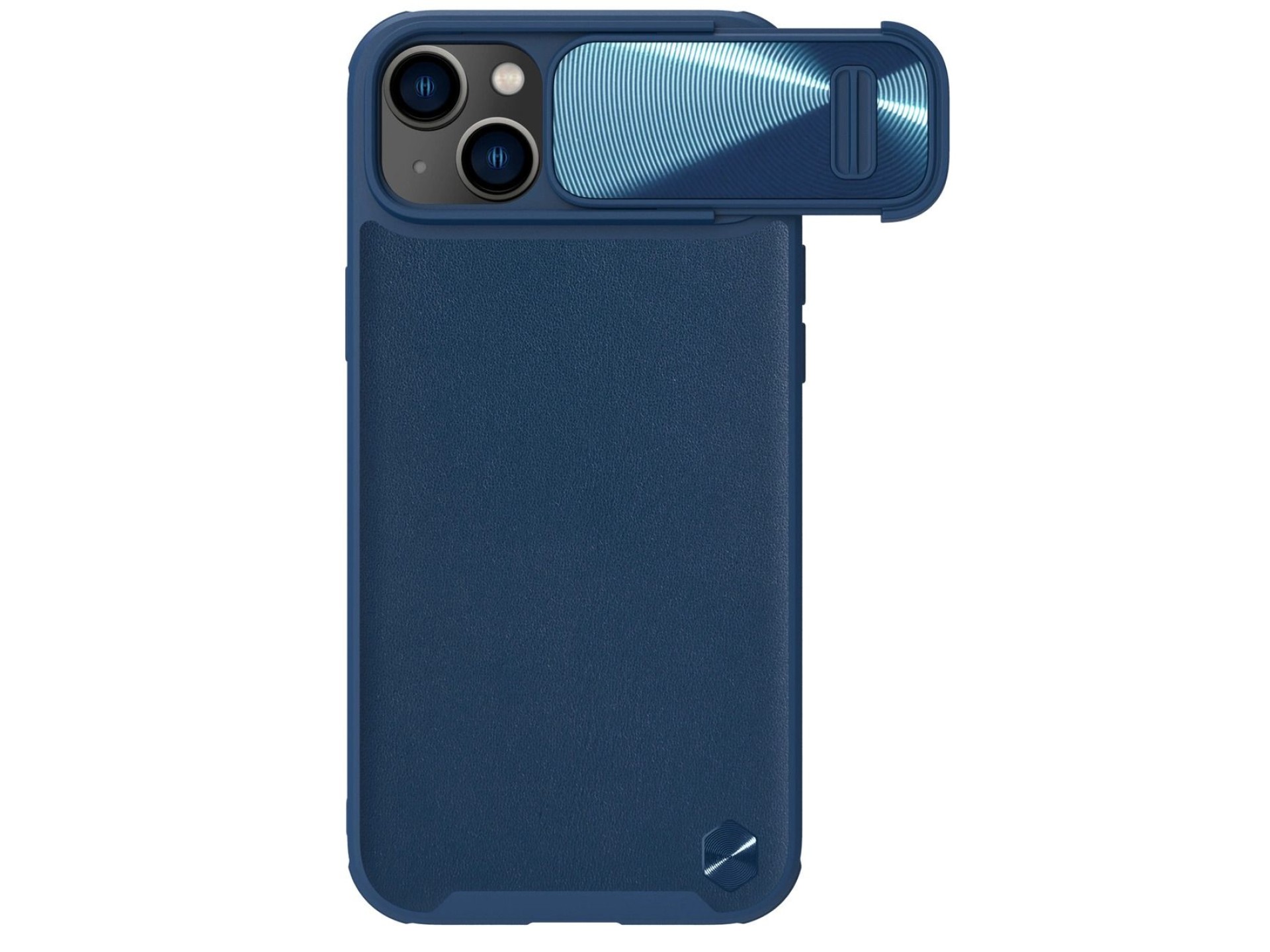 Nillkin CamShield Leather S Case iPhone 14 Plus case with camera cover blue