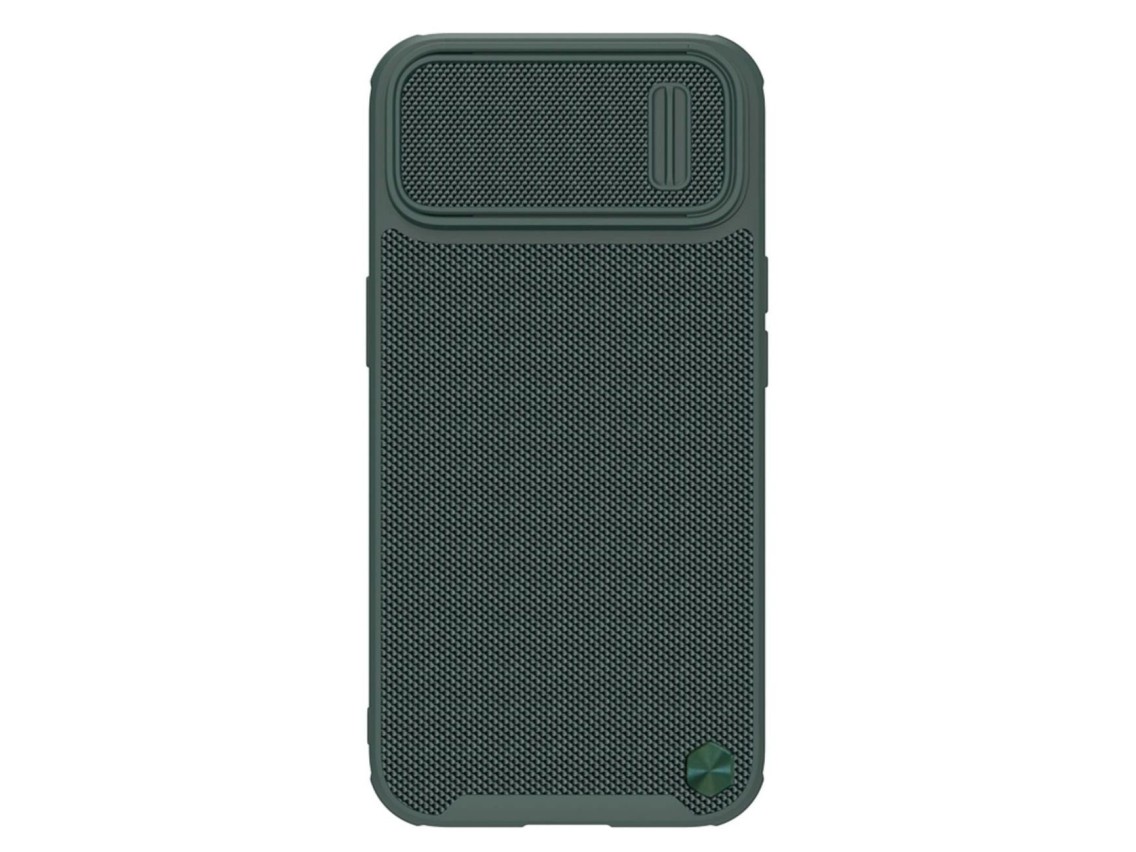 Capa Nillkin Textured S para iPhone 14 Plus, capa protetora reforçada com protetor de câmera, verde.