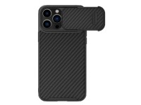 Nillkin Synthetic Fiber S Case iPhone 14 Pro case with camera cover, black Nillkin Synthetic Fiber S Case iPhone 14 Pro case with camera cover, black