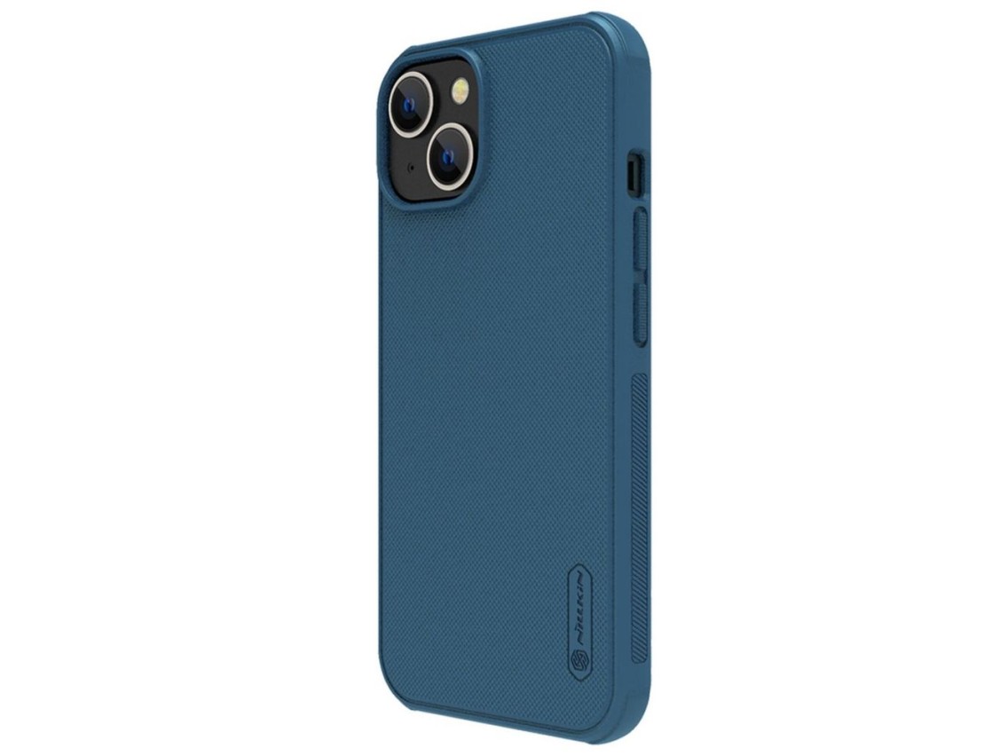Capa Nillkin Super Frosted Shield Pro para iPhone 14 Plus, cor azul (parte traseira)