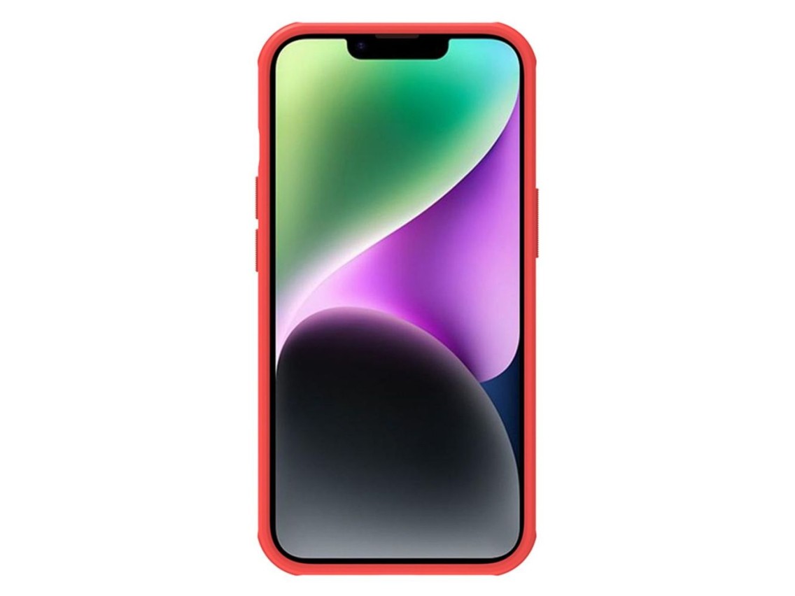 Funda Nillkin Super Frosted Shield Pro para iPhone 14 Plus, cubierta trasera, roja.