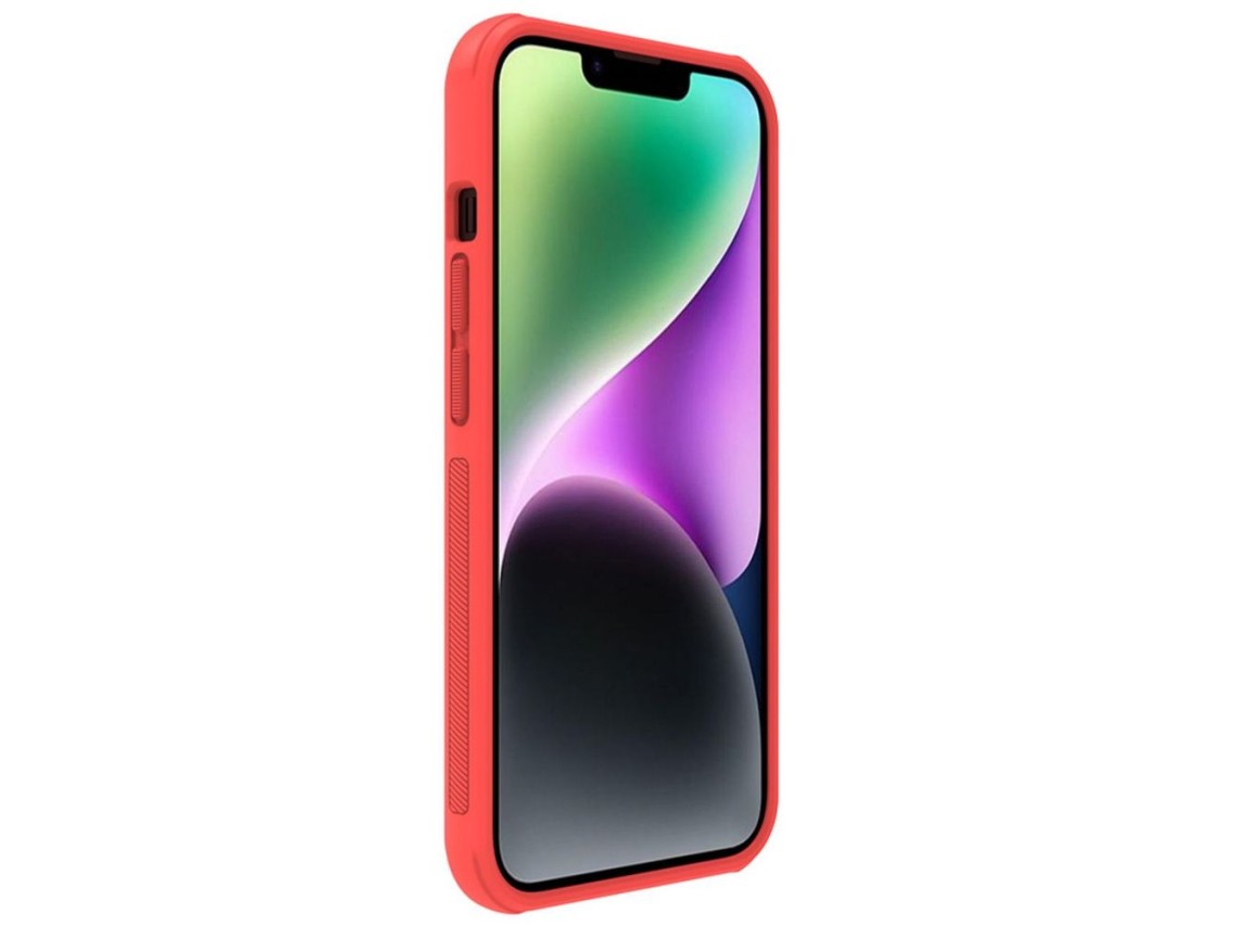 Funda Nillkin Super Frosted Shield Pro para iPhone 14 Plus, cubierta trasera, roja.