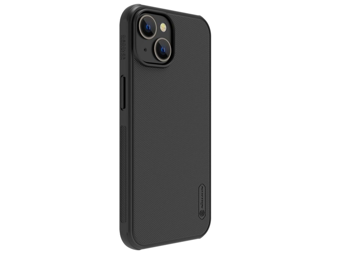 Capa magnética Nillkin Super Frosted Shield Pro para iPhone 14 Plus com MagSafe, preta.