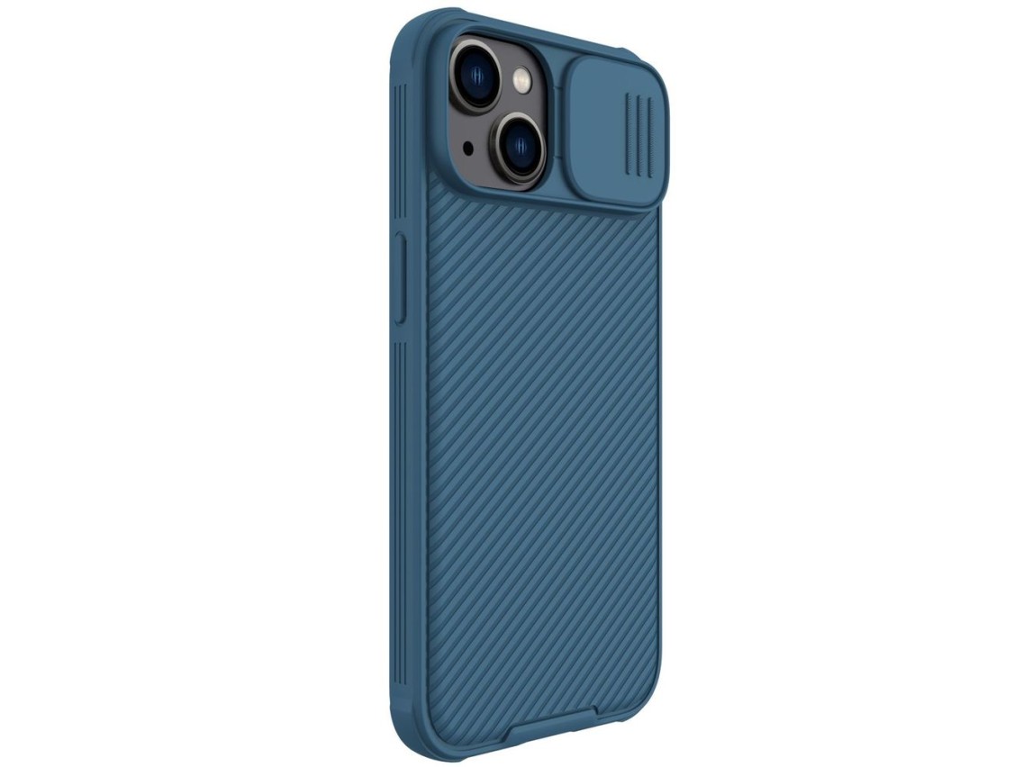 Nillkin CamShield Pro Case iPhone 14 Plus Armored Cover Camera Protector Blue