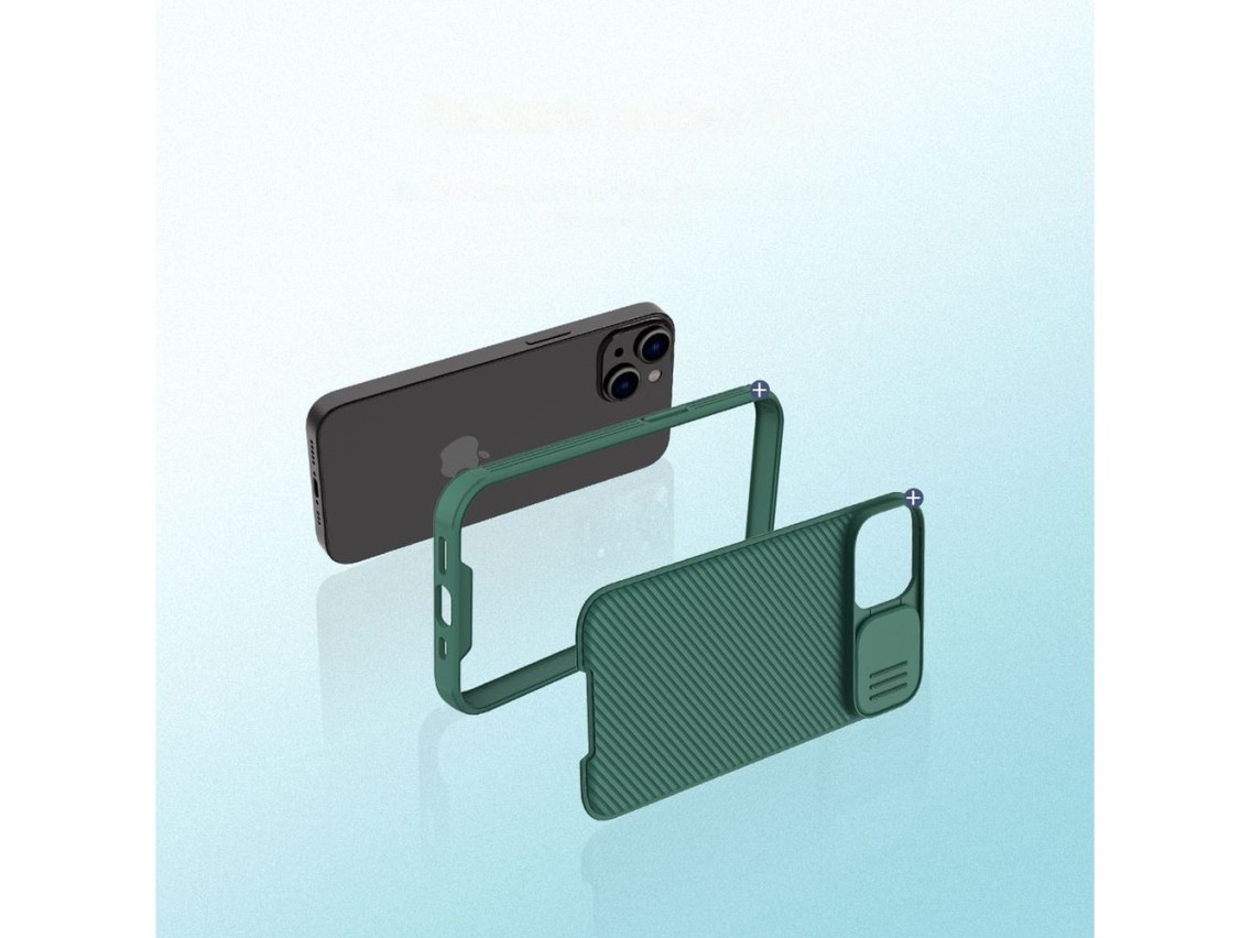 Nillkin CamShield Pro Case iPhone 14 Plus Armored Cover Camera Protector Blue