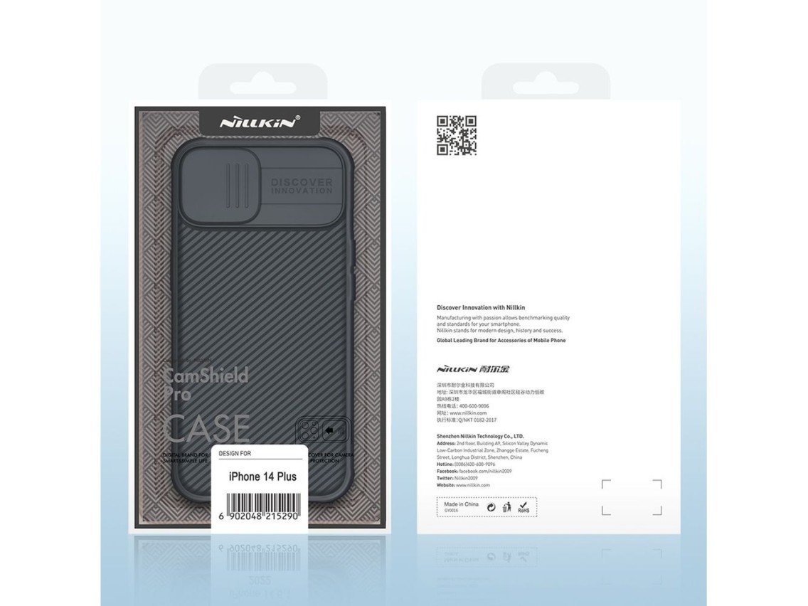 Nillkin CamShield Pro Case iPhone 14 Plus Armored Cover Camera Protector Blue