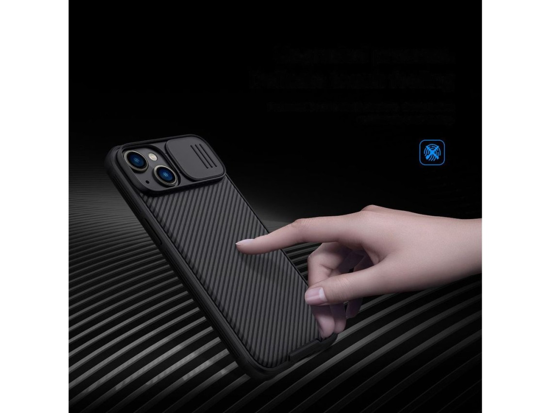 Nillkin CamShield Pro Case iPhone 14 Plus Armored Cover Camera Protector Blue