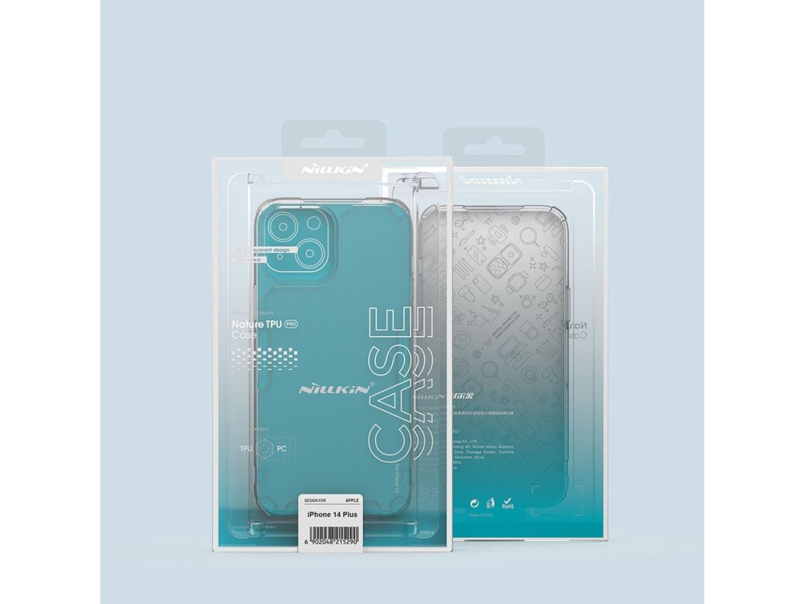 Capa Nillkin Nature Pro para iPhone 14 Plus, capa protetora reforçada, capa transparente