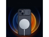 Capa magnética Nillkin CamShield Pro para iPhone 14 Plus, protetora de câmera, azul (com MagSafe) Capa magnética Nillkin CamShield Pro para iPhone 14 Plus, protetora de câmera, azul (com MagSafe)