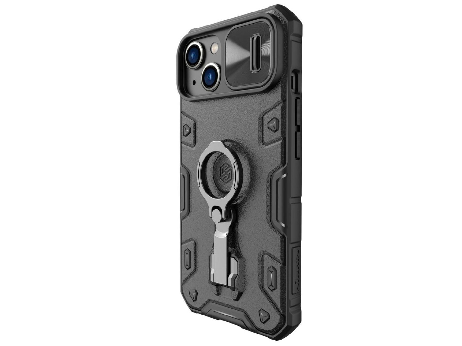 Capa Nillkin CamShield Armor Pro para iPhone 14 Plus, com proteção para a câmera e suporte de anel,