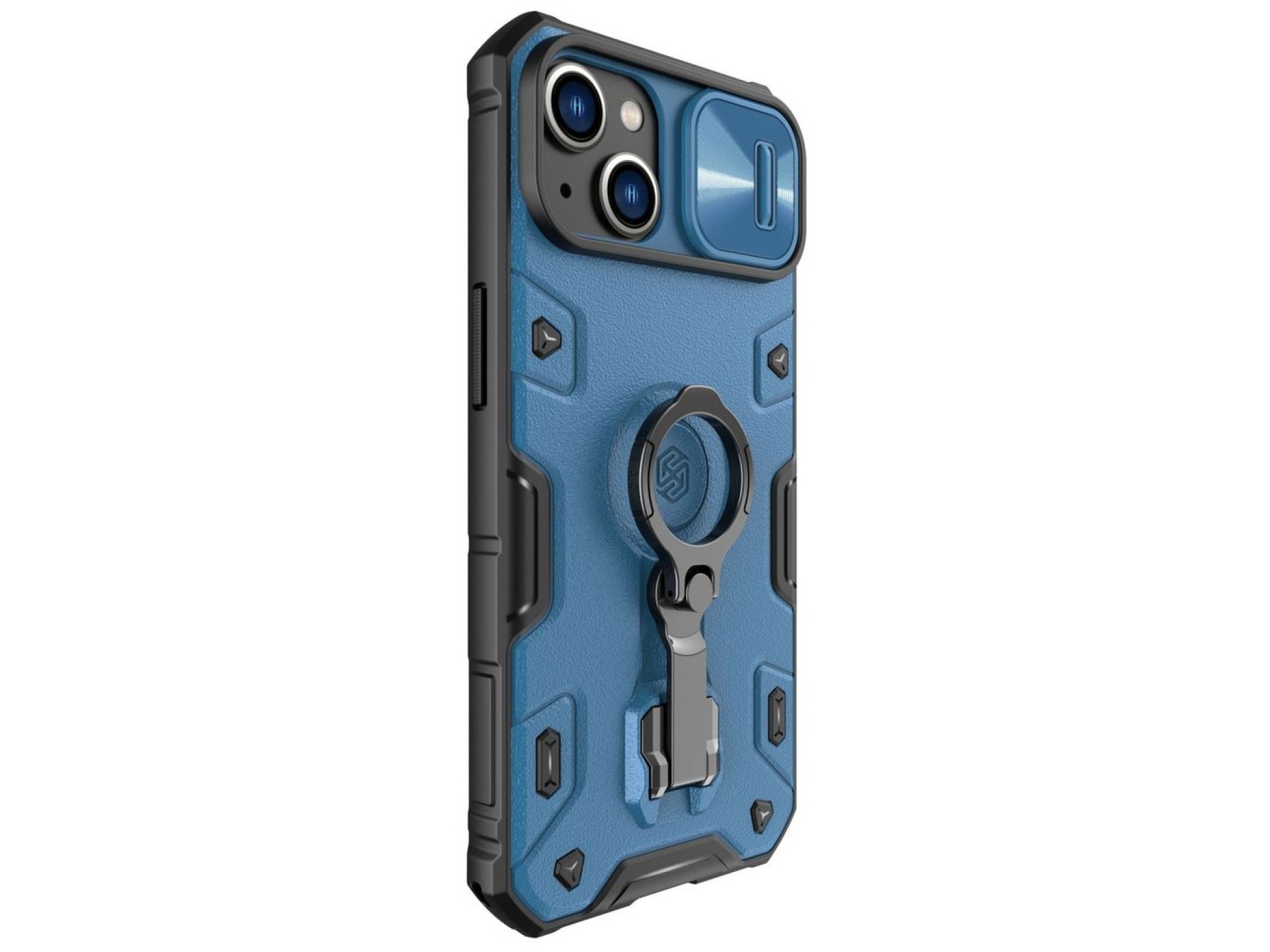 Capa Nillkin CamShield Armor Pro para iPhone 14 Plus, com proteção para a câmera e suporte de anel,
