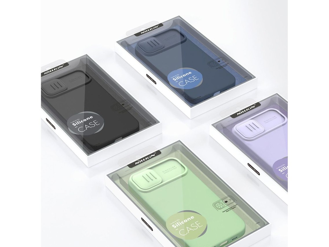 Nillkin CamShield Magnetic Silicone Case iPhone 14 Plus Magnetic MagSafe Cover with Camera Protector