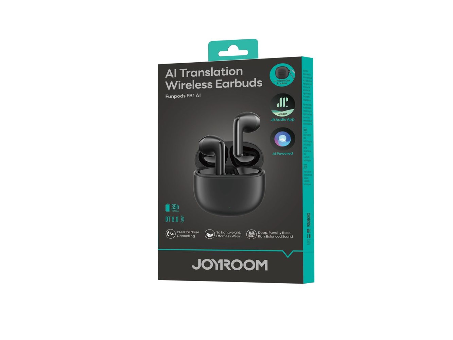 Joyroom JR-FB1 Funpods Bluetooth 6.0 In-Ear TWS Wireless Headphones with AI Functions - Black