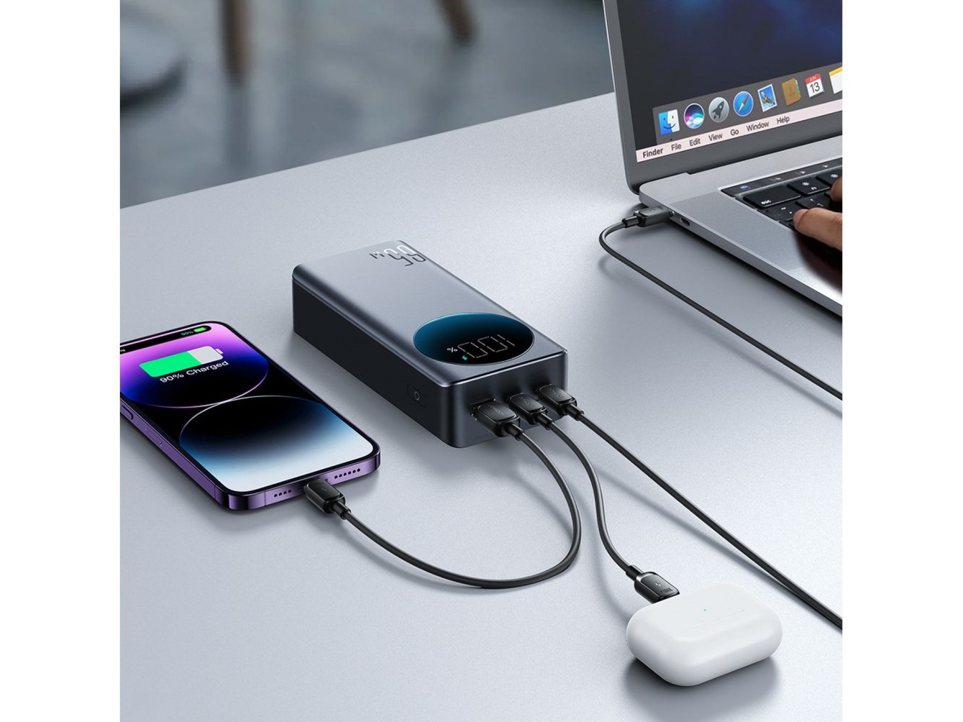 Joyroom JR-PBF05 Pro 30000mAh 65W Powerbank with Digital Display 2x USB-C 1x USB-A - Black