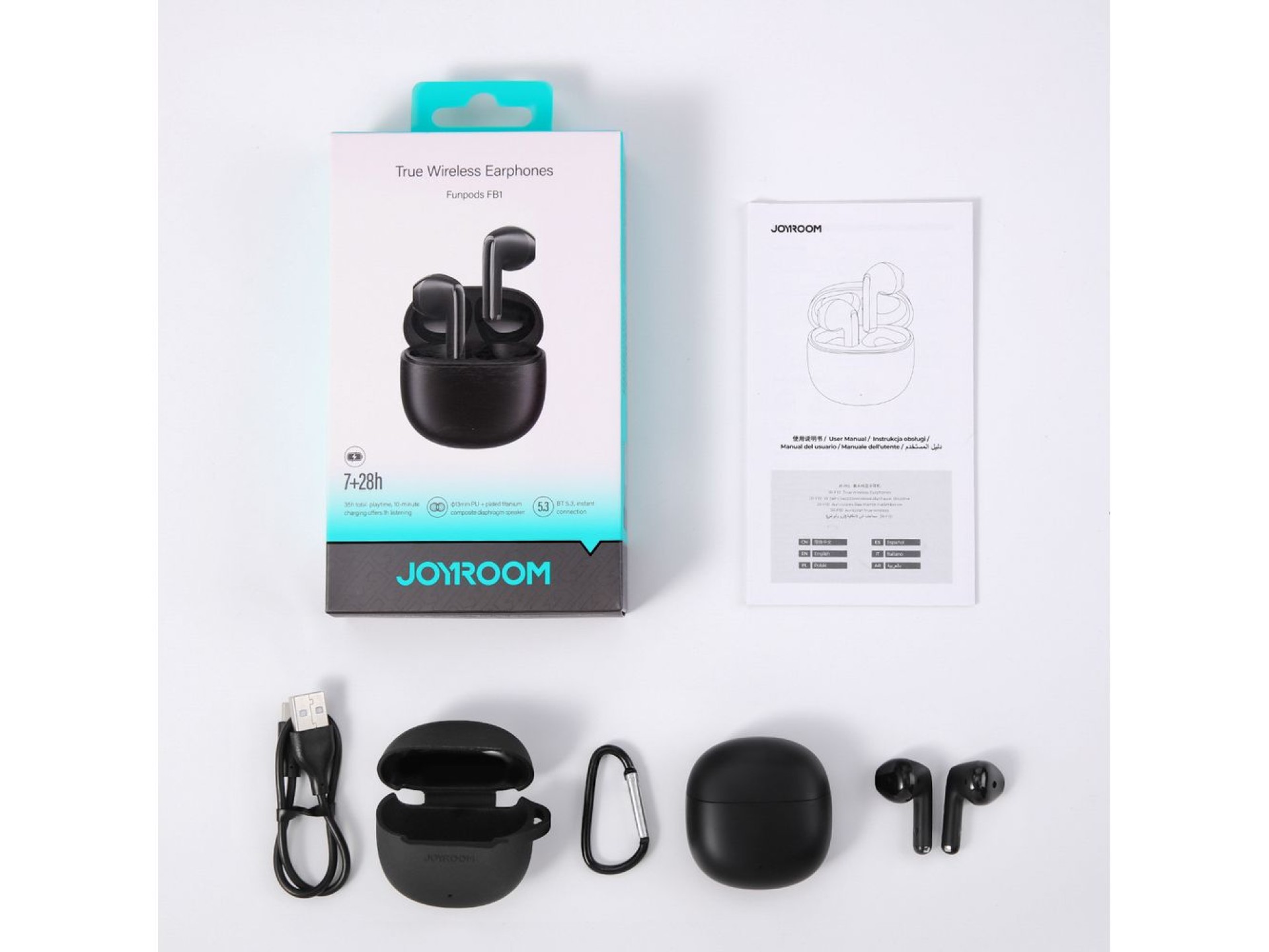 Auriculares inalámbricos intrauditivos TWS Joyroom JR-FB1 Funpods Bluetooth 6.0 - Negro