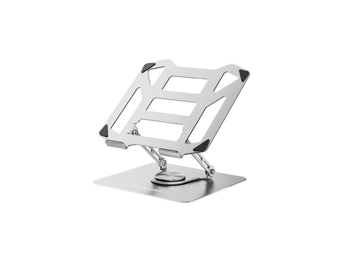 Soporte rígido Wozinsky WDCX-X19-AB con rotación de 360° para portátiles y tabletas - Plateado