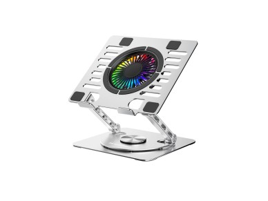 Suporte de resfriamento Wozinsky WDCX-X16-AS CoolBase RGB 360� para laptop e tablet - prata