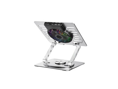 Suporte de resfriamento Wozinsky WDCX-X16-AS CoolBase RGB 360� para laptop e tablet - prata