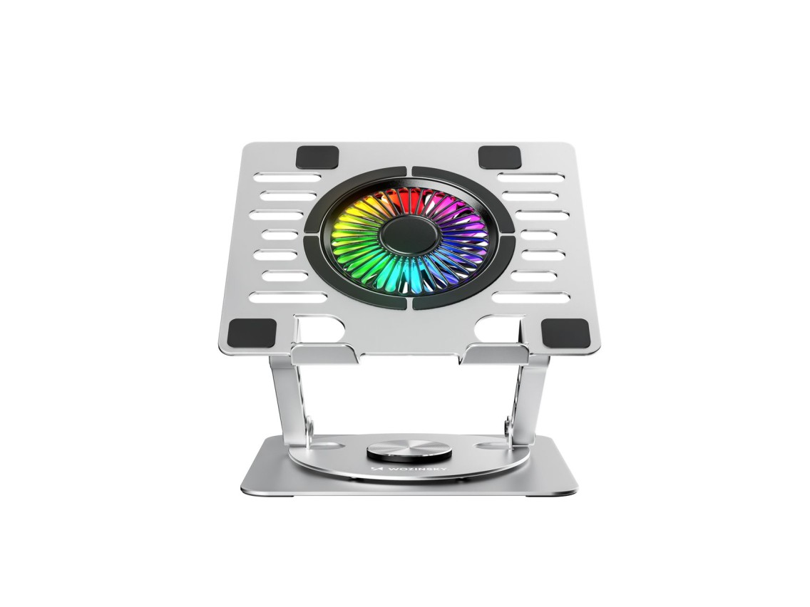Suporte de resfriamento Wozinsky WDCX-X16-AS CoolBase RGB 360° para laptop e tablet - prata