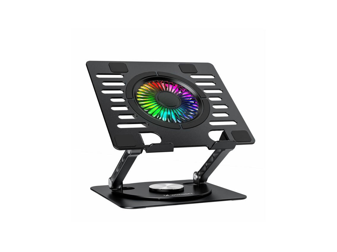 Soporte de refrigeración Wozinsky WDCX-X16-AS CoolBase RGB de 360° para portátil y tableta - Negro