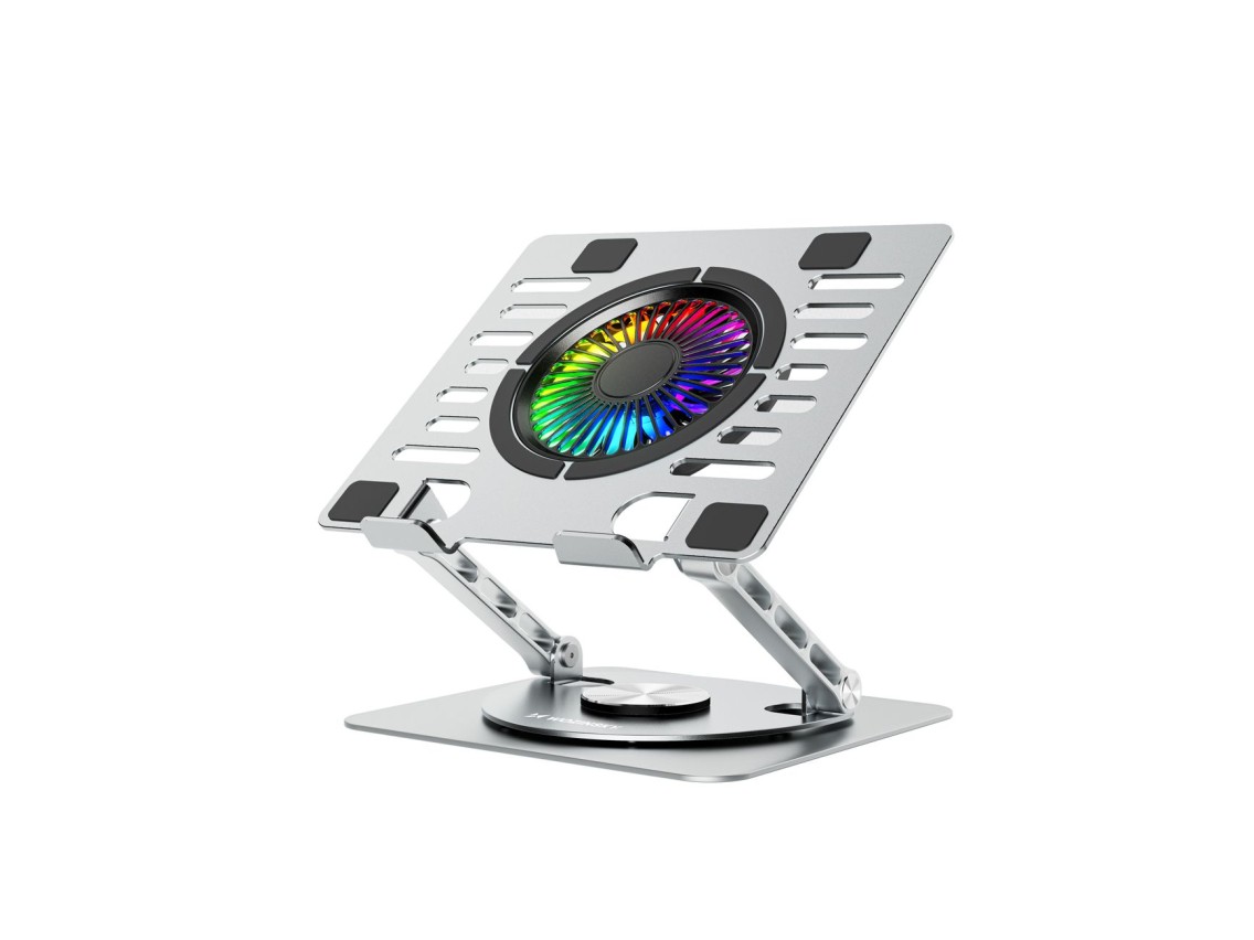 Suporte de resfriamento Wozinsky WDCX-X16-AS CoolBase RGB 360° para laptop e tablet - prata