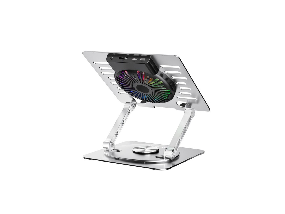 Suporte de resfriamento Wozinsky WDCX-X16-AS CoolBase RGB 360° para laptop e tablet - prata